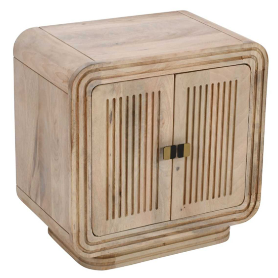 Harvey Carved Mango Wood Sideboard With 2 Doors In Natural