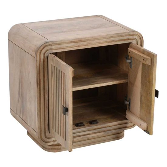 Harvey Carved Mango Wood Sideboard With 2 Doors In Natural