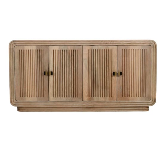 Harvey Carved Mango Wood Sideboard With 4 Doors In Natural