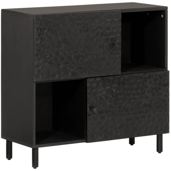 Product photograph of Harwich Mango Wood Storage Cabinet With 2 Doors In Black from Furniture in Fashion