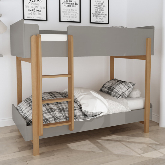 Photo of Harwich wooden bunk bed in matt grey and oak