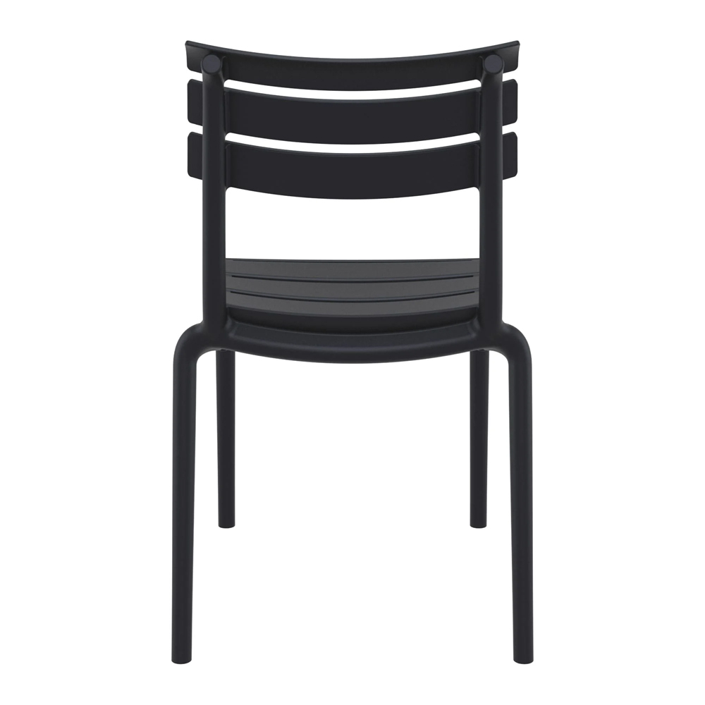 Haslet Black Polypropylene Outdoor Side Chairs In Pair