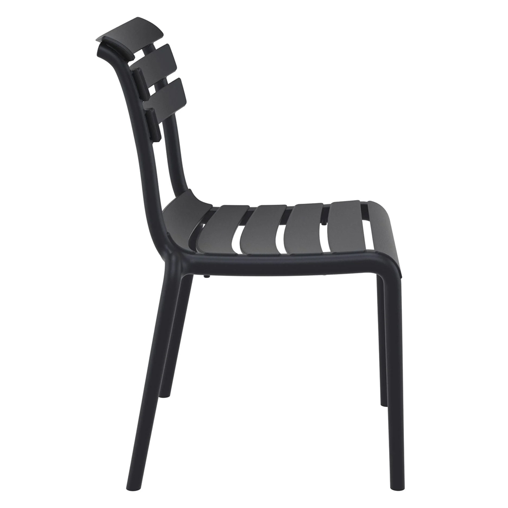 Haslet Black Polypropylene Outdoor Side Chairs In Pair