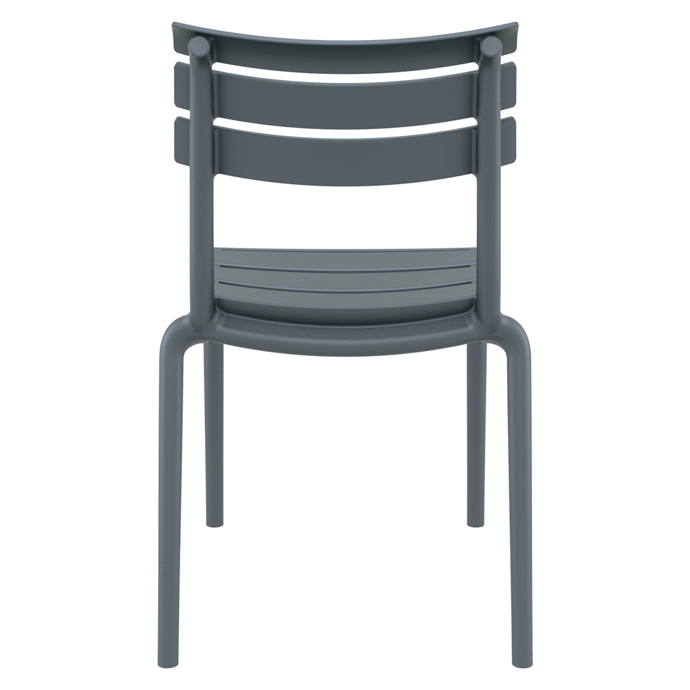 Haslet Dark Grey Polypropylene Outdoor Side Chairs In Pair