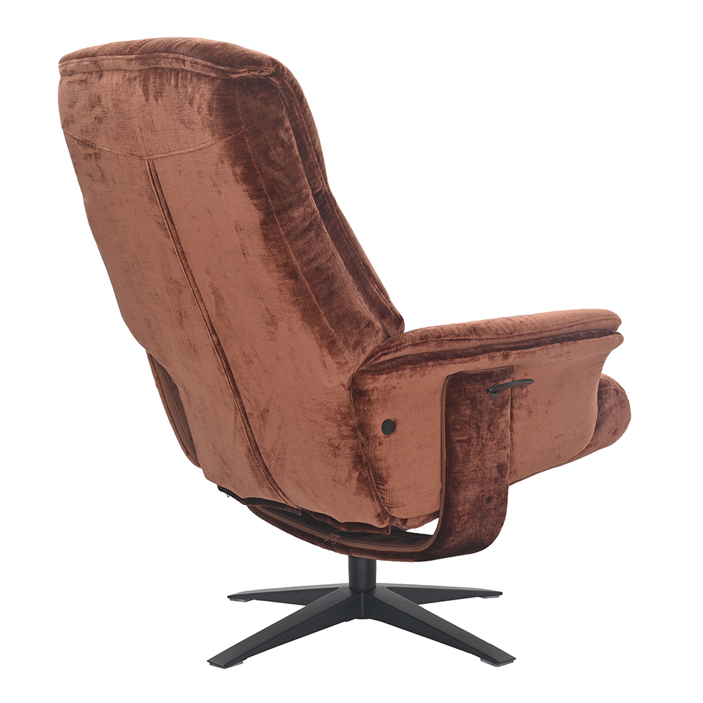 Haslet Fabric Recliner Chair With Stool In Brandy