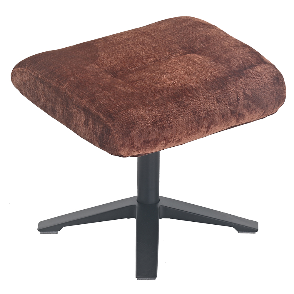 Haslet Fabric Recliner Chair With Stool In Brandy