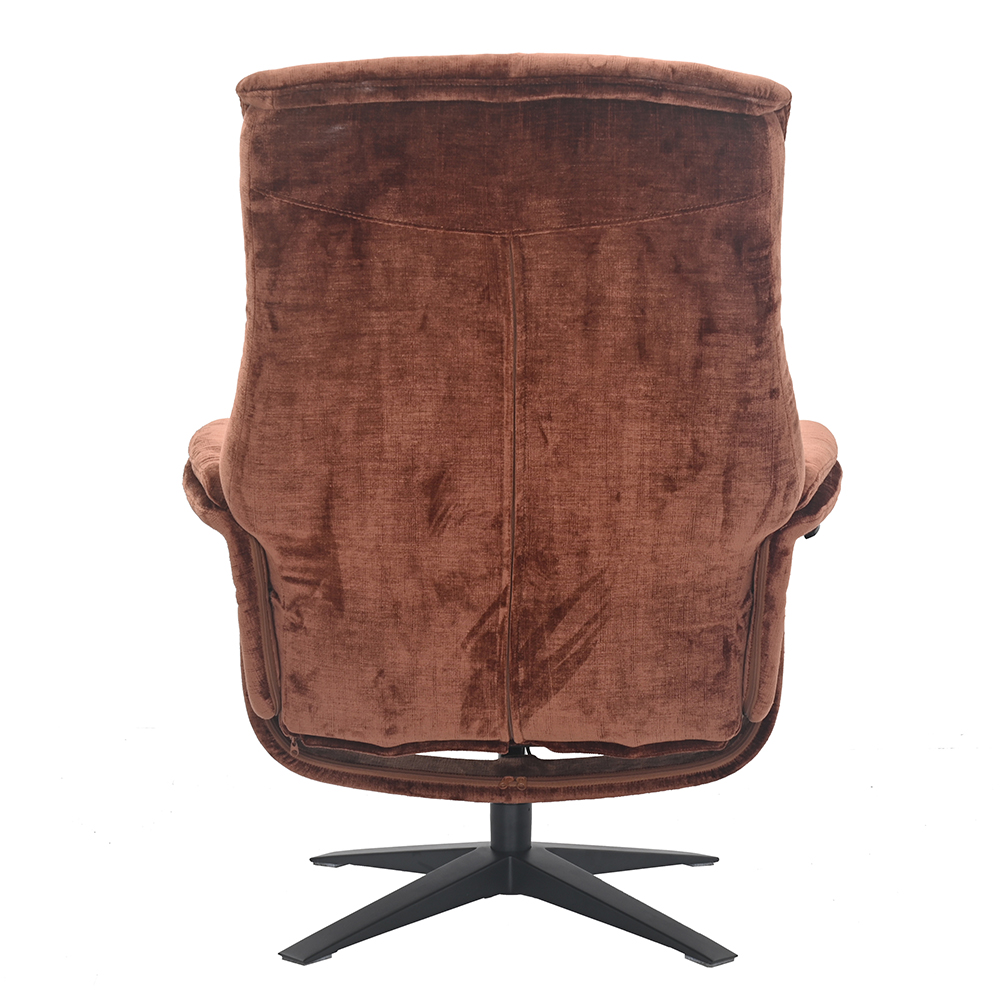 Haslet Fabric Recliner Chair With Stool In Brandy