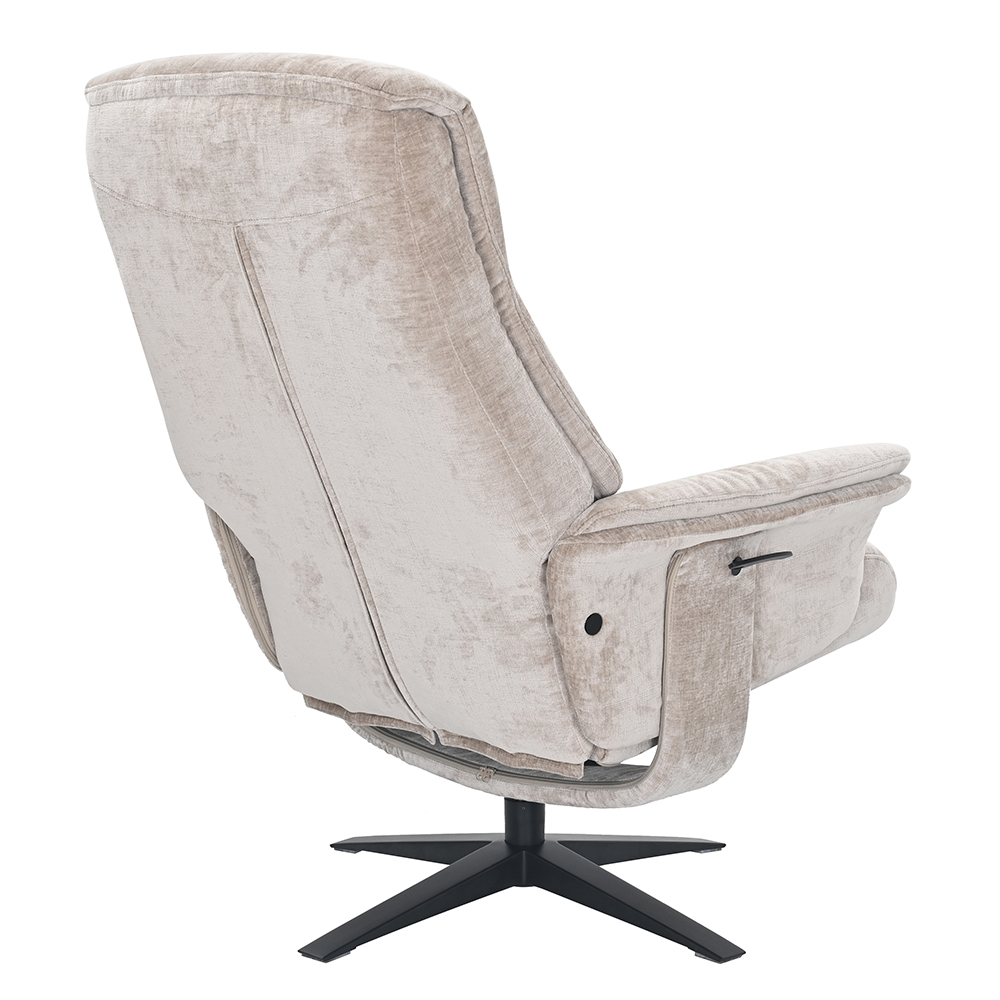 Haslet Fabric Recliner Chair With Stool In Husk