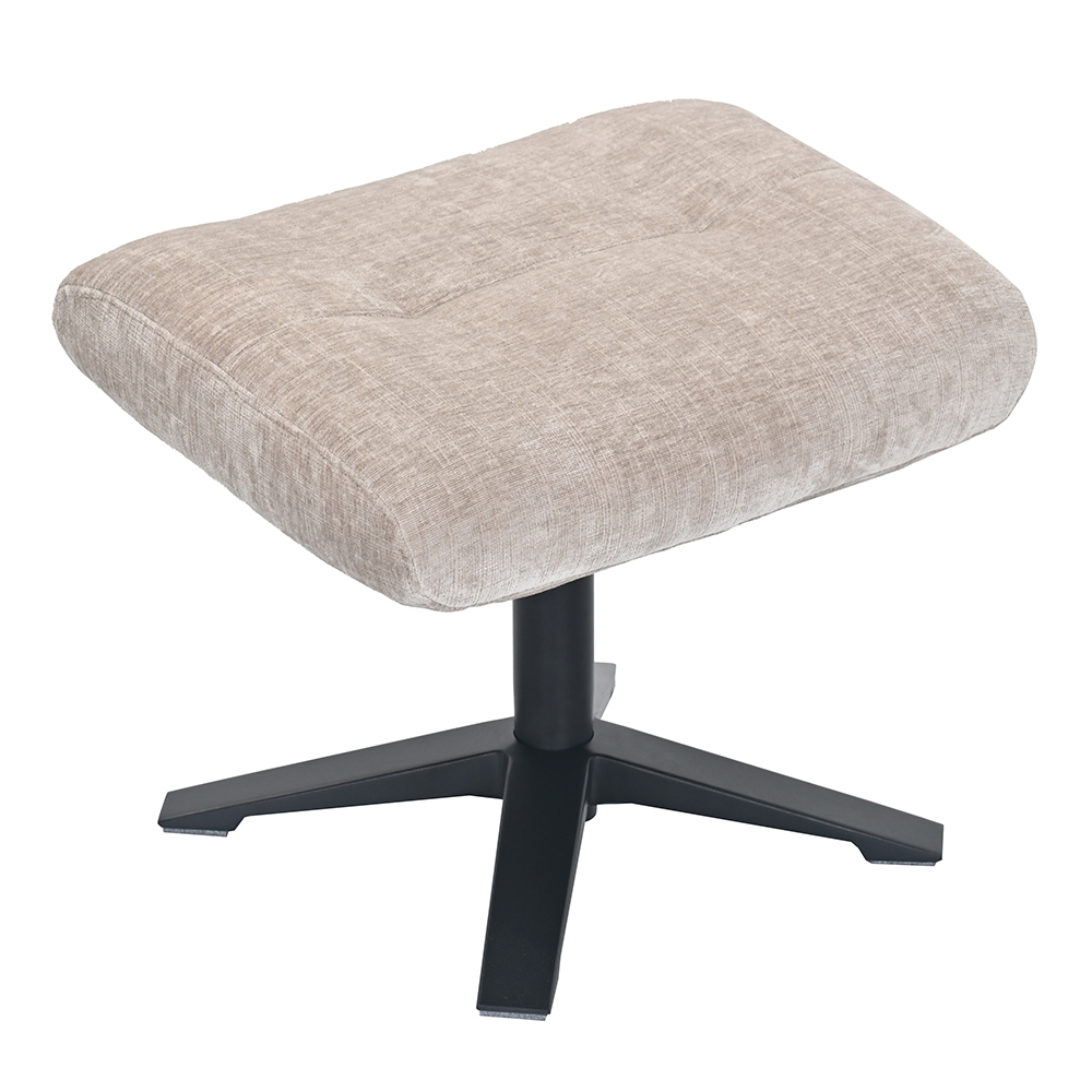 Haslet Fabric Recliner Chair With Stool In Husk