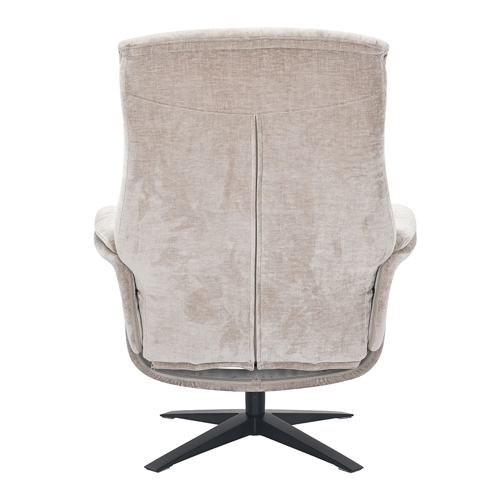 Haslet Fabric Recliner Chair With Stool In Husk