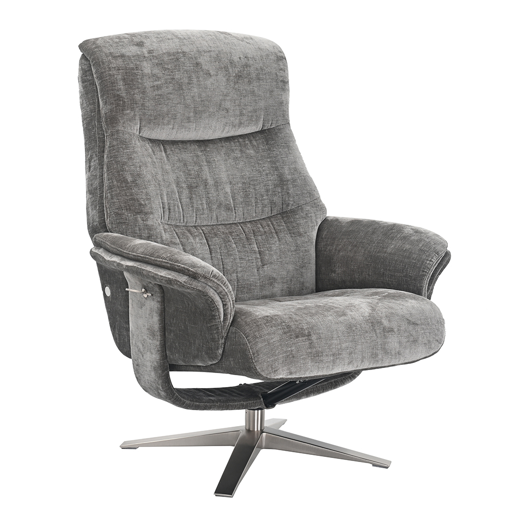 Haslet Fabric Recliner Chair With Stool In Wishing Well