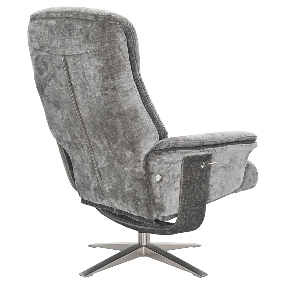 Haslet Fabric Recliner Chair With Stool In Wishing Well