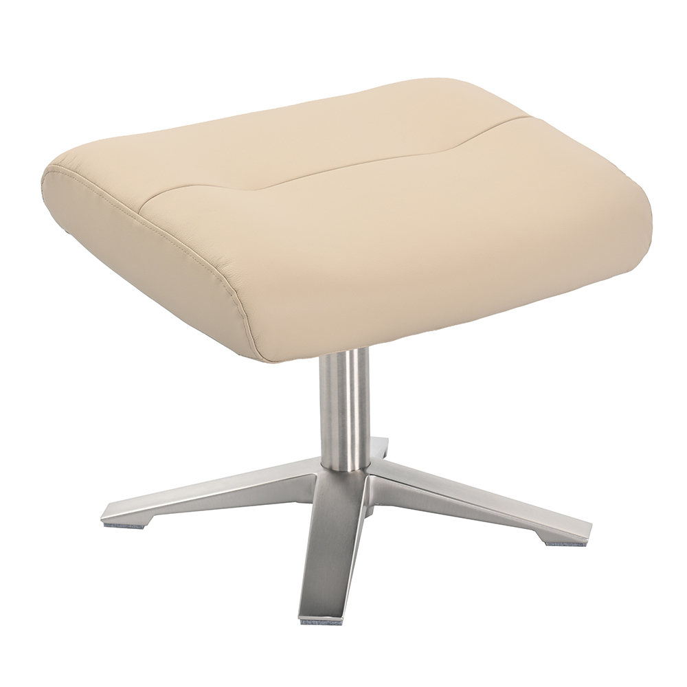 Haslet Faux Leather Recliner Chair With Stool In Cafe Latte