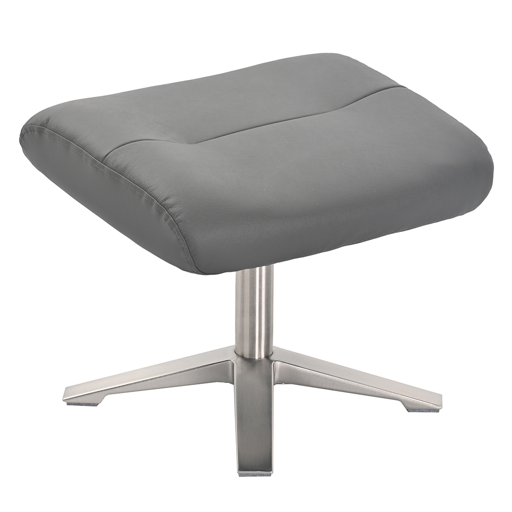 Haslet Faux Leather Recliner Chair With Stool In Iron