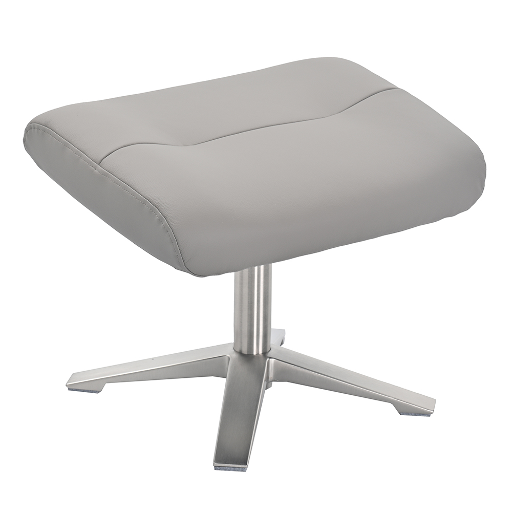 Haslet Faux Leather Recliner Chair With Stool In Platinum