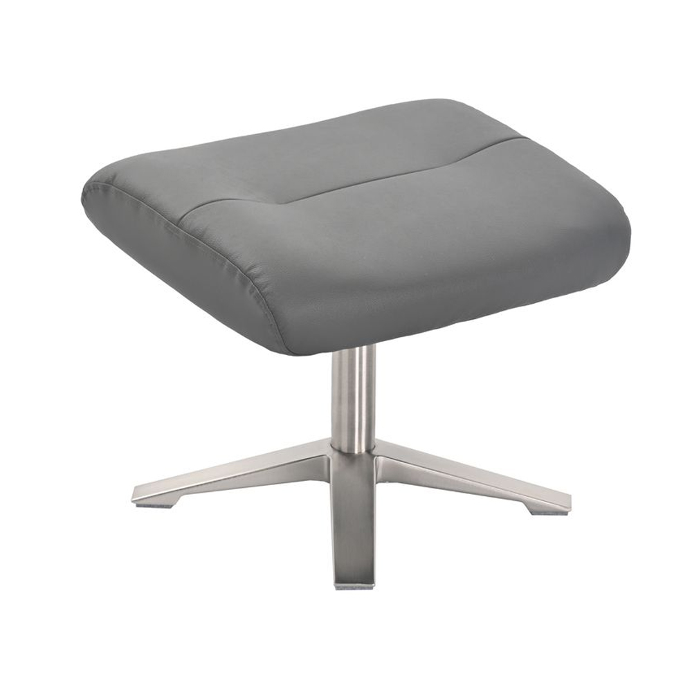 Haslet Leather Recliner Chair with Stool in Iron