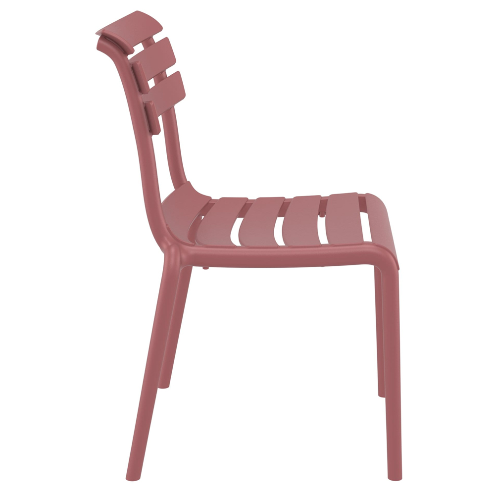 Haslet Marsala Polypropylene Outdoor Side Chairs In Pair