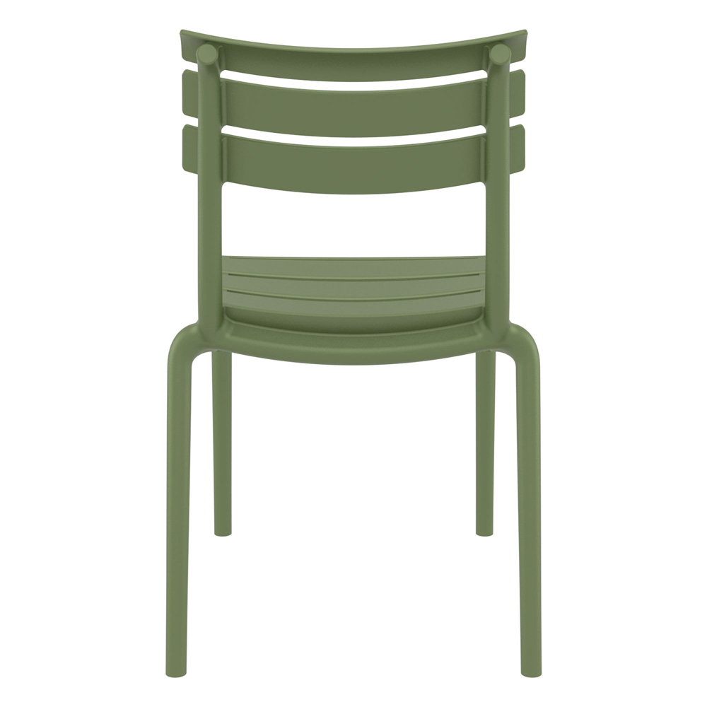 Haslet Olive Green Polypropylene Outdoor Side Chairs In Pair