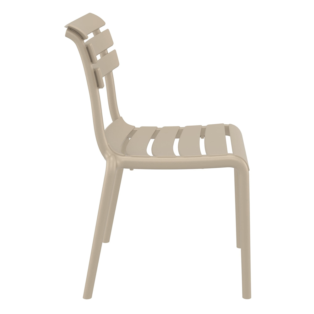 Haslet Taupe Polypropylene Outdoor Side Chairs In Pair