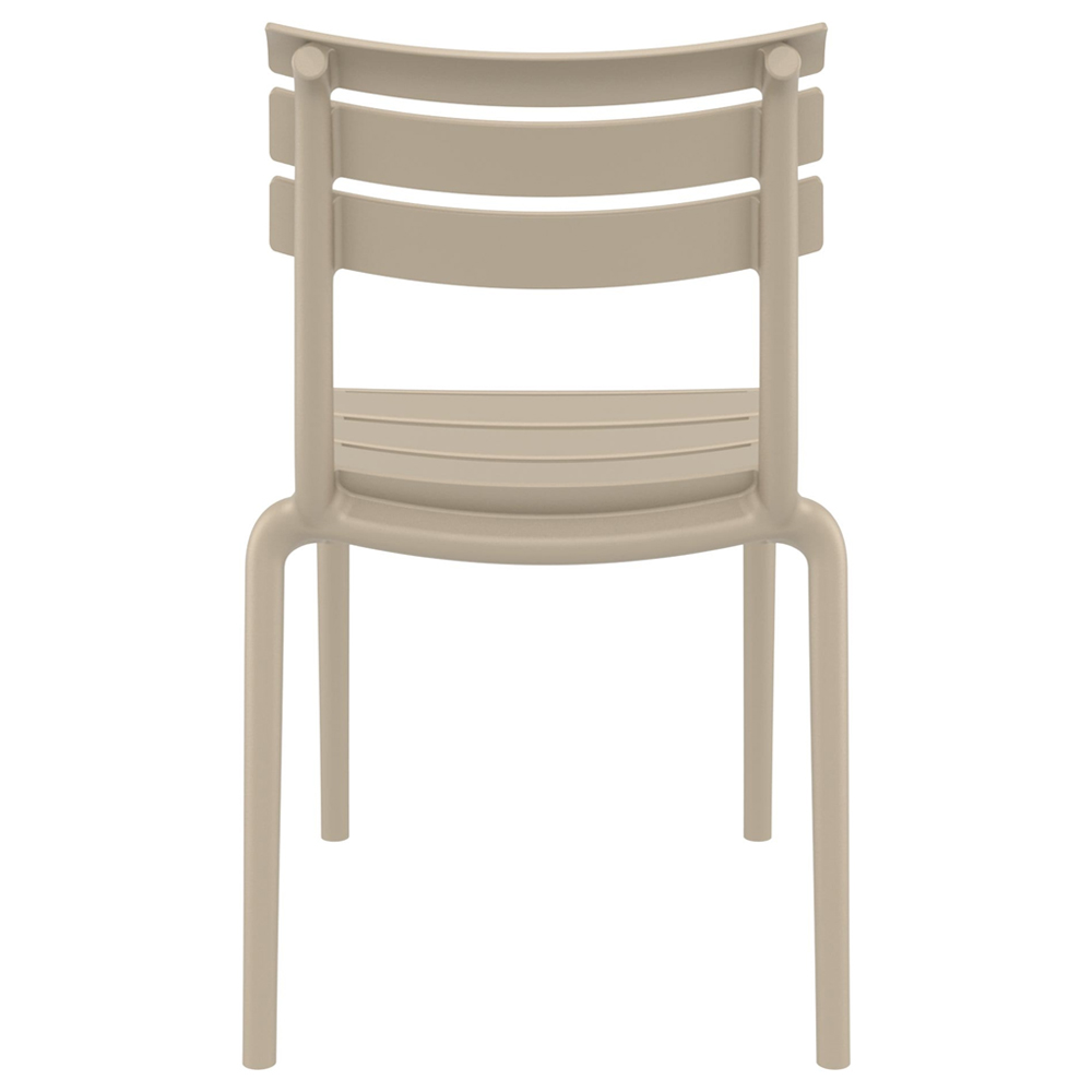 Haslet Taupe Polypropylene Outdoor Side Chairs In Pair