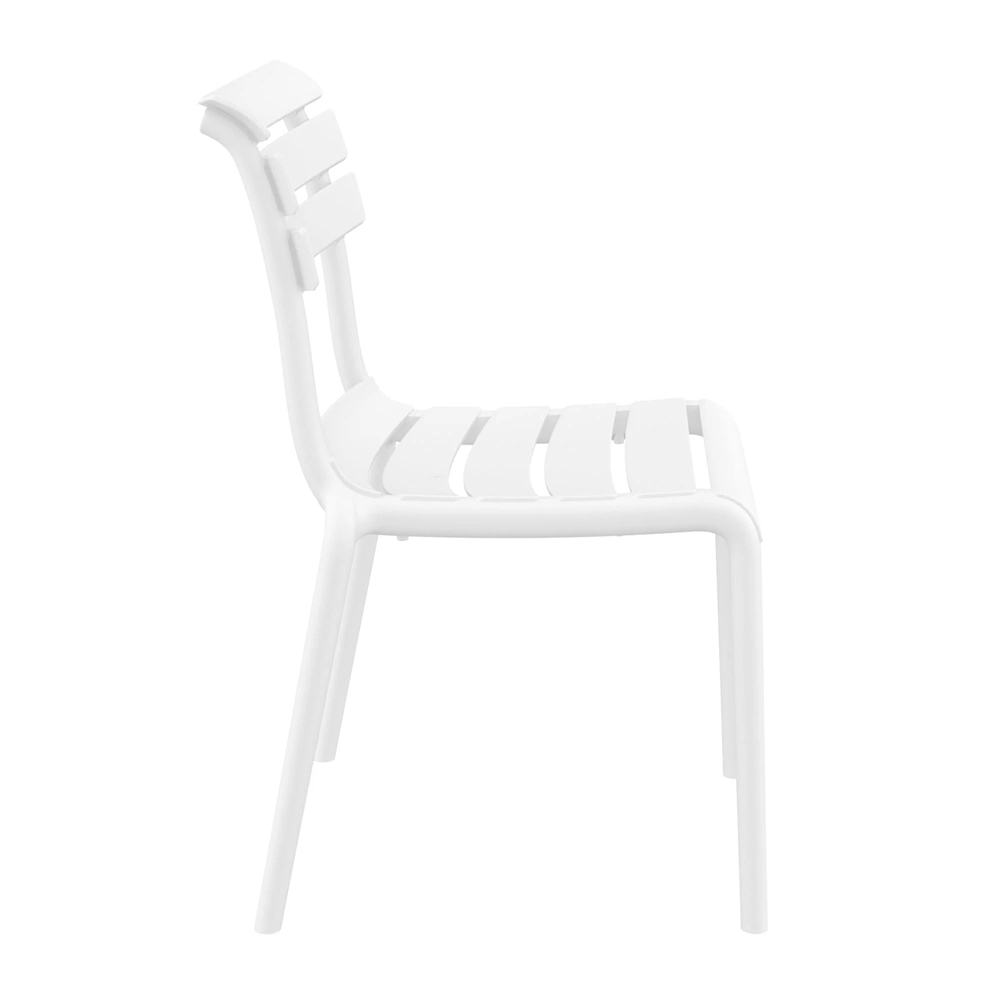 Haslet White Polypropylene Outdoor Side Chairs In Pair