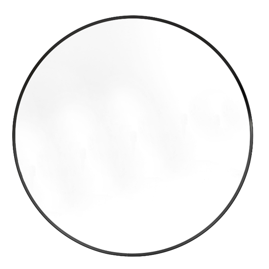 Read more about Hasselt extra large wall mirror round in black aluminium frame