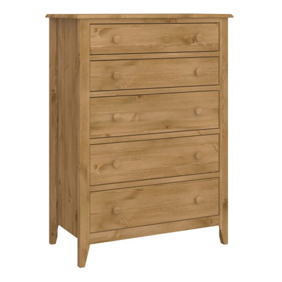 Photo of Hasten wooden chest of 5 drawers in pine