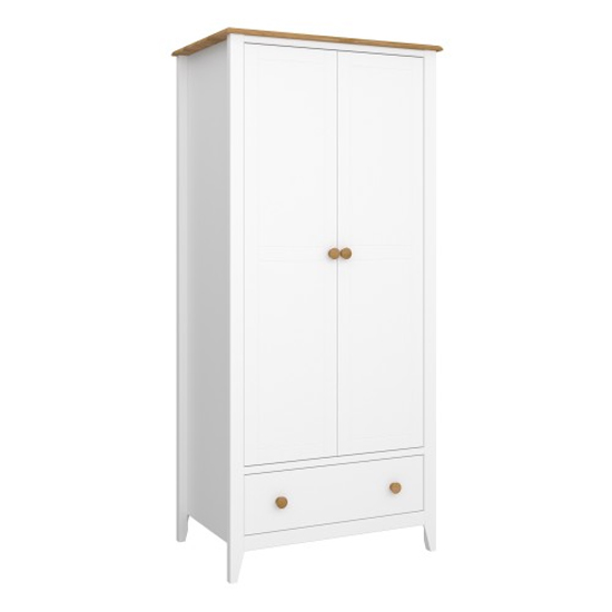 Read more about Hasten wooden wardrobe with 2 doors in white and pine