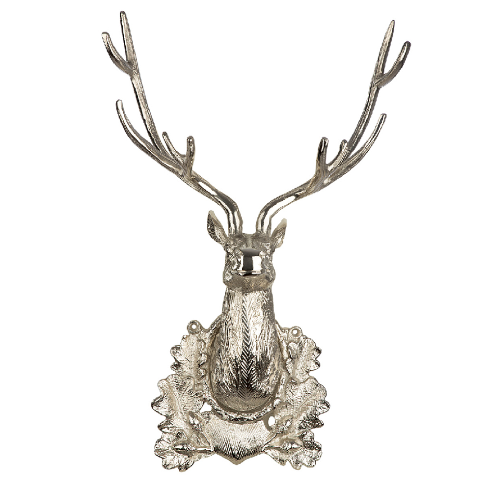 Hastings Large Aluminium Deer Wall Art In Silver