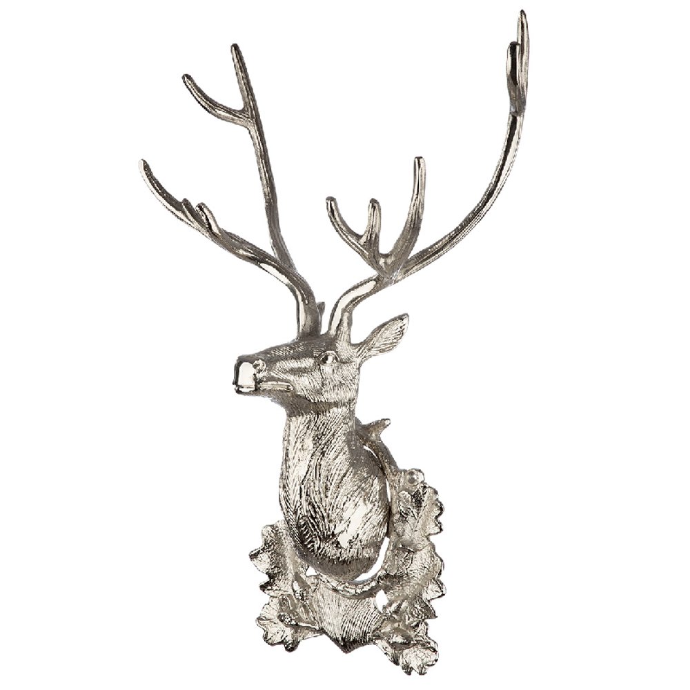 Hastings Large Aluminium Deer Wall Art In Silver