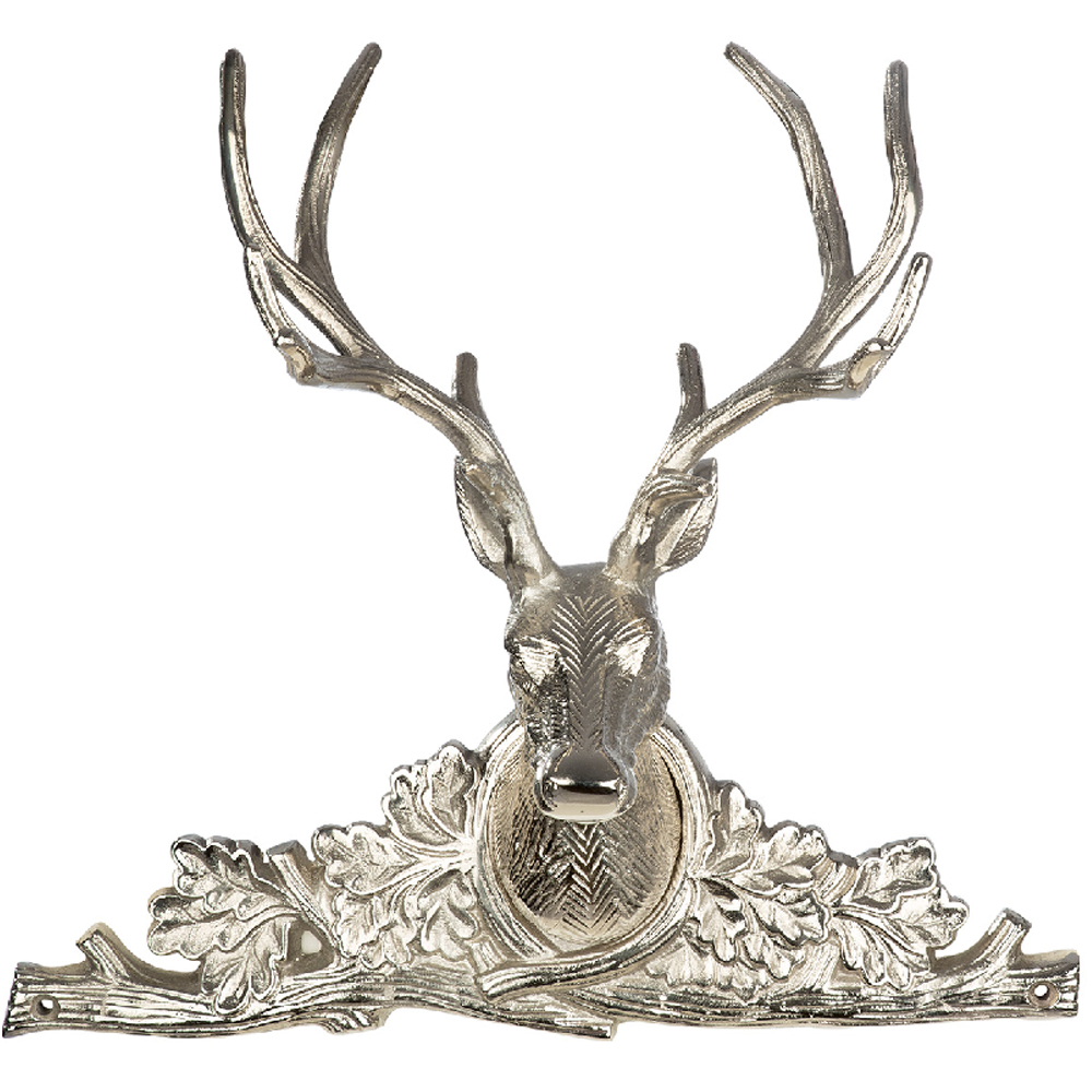 Hastings Small Aluminium Deer Wall Art In Silver
