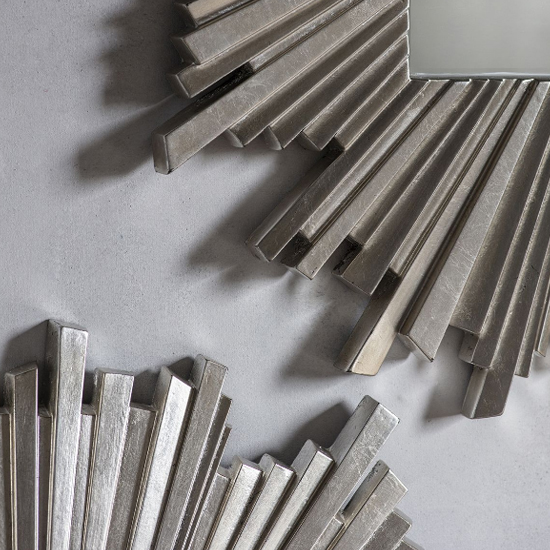Hatfield Rectangular Starburst Design Wall Mirror In Silver