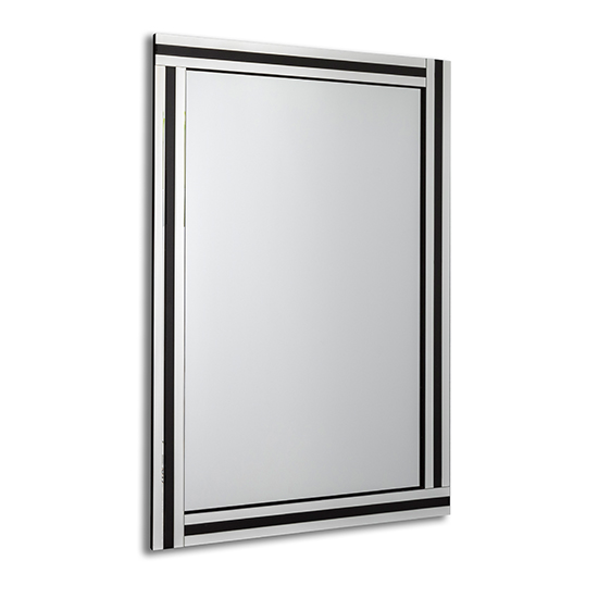 Photo of Hatsu rectangular wall mirror with black border