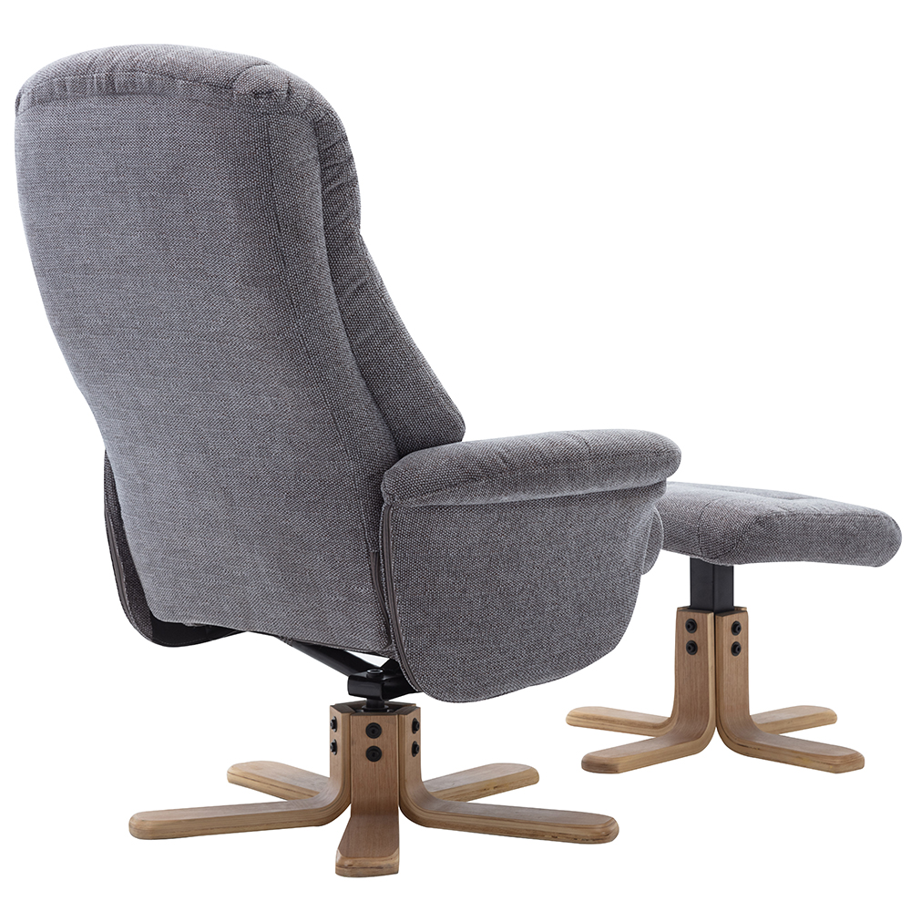 Hatton Fabric Recliner Chair With Stool In Lille Charcoal