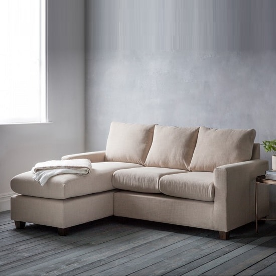 Hatton Right Hand Corner Sofa In Field Beige With Wooden