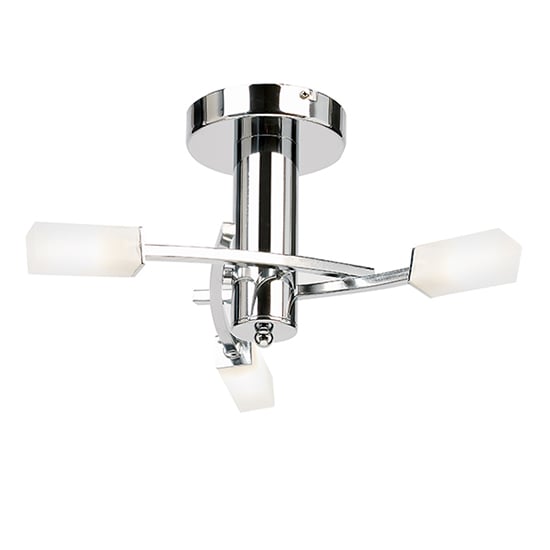Product photograph of Havana 3 Lights Glass Semi Flush Ceiling Light In Chrome from Furniture in Fashion