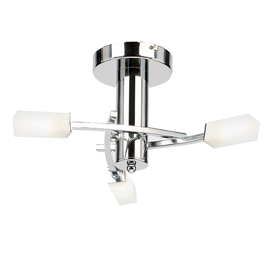 Photo of Havana 3 lights glass semi flush ceiling light in chrome