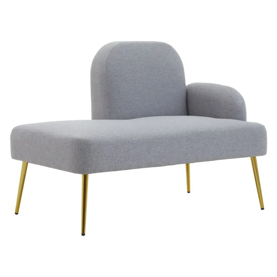 Havana Fabric Lounge Chaise Chair In Grey