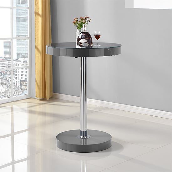 Photo of Havana high gloss bar table round in grey