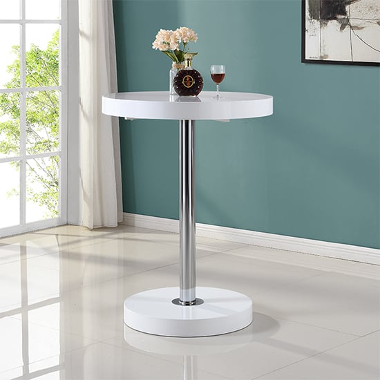 Read more about Havana high gloss bar table round in white