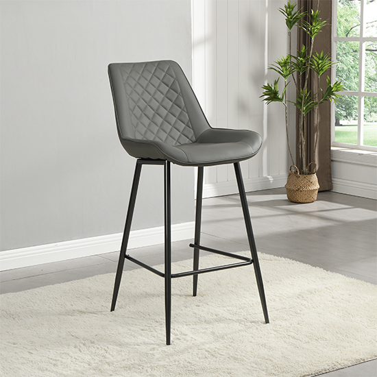 Havana Rustic Oak Wooden Bar Table With 2 Oston Grey Stools