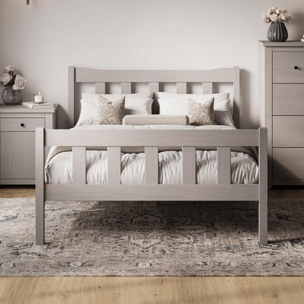 Read more about Havanan wooden double bed in grey