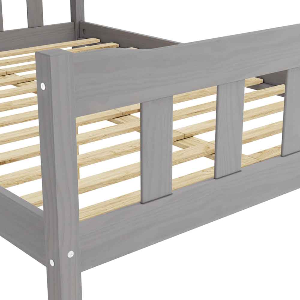 Havanan Wooden Double Bed In Grey