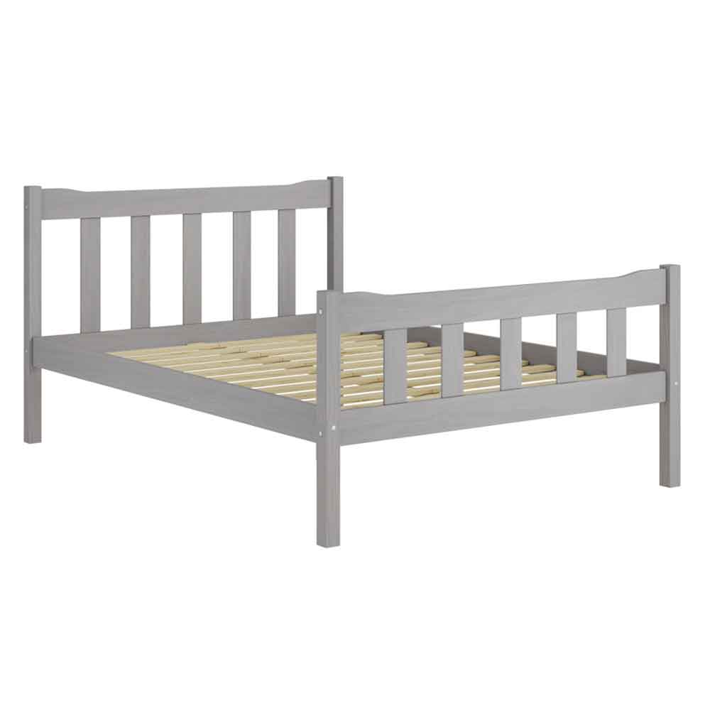 Havanan Wooden King Size Bed - Grey