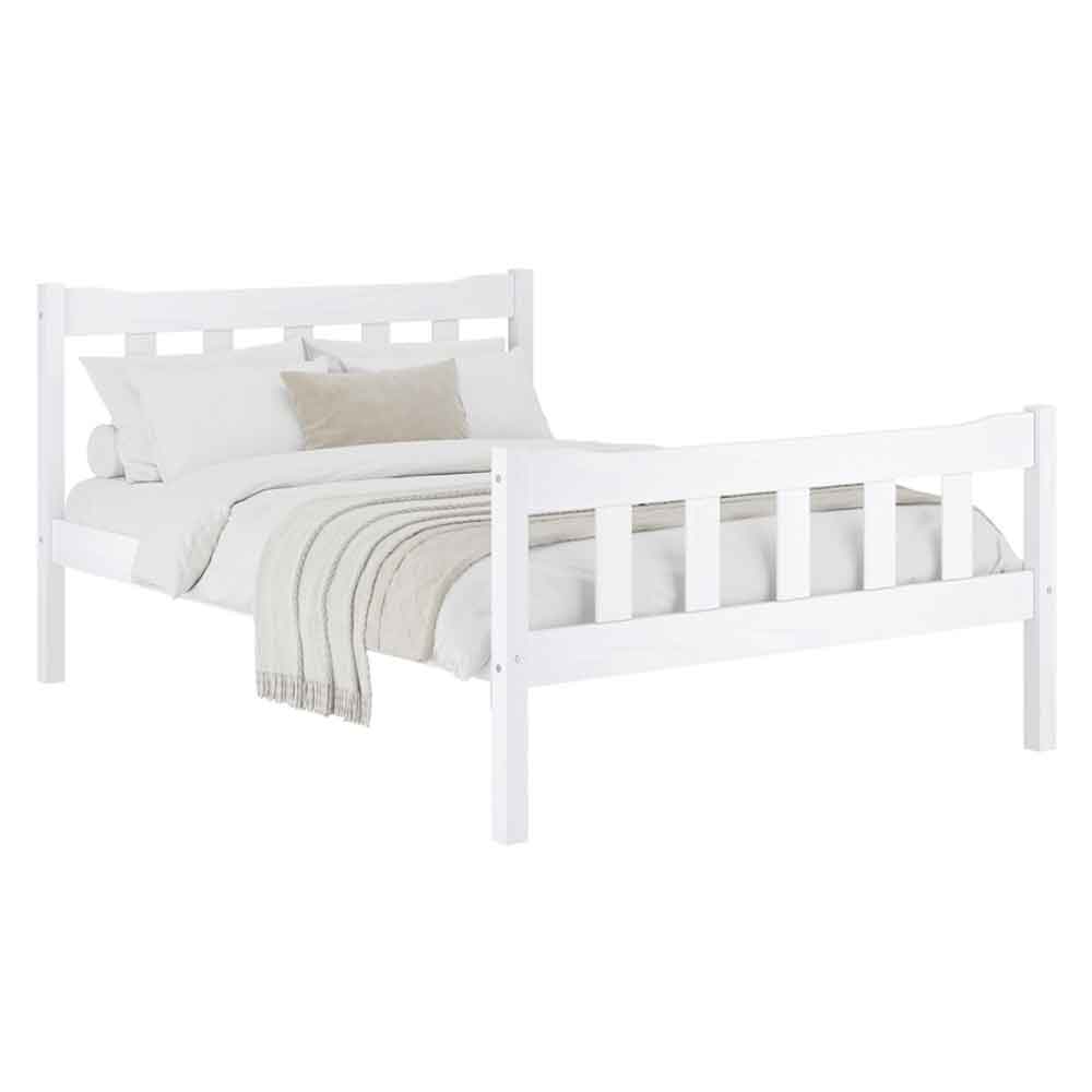 Havanan Wooden King Size Bed - White