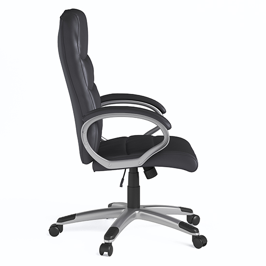 Havard Faux Leather Home And Office Chair In Black
