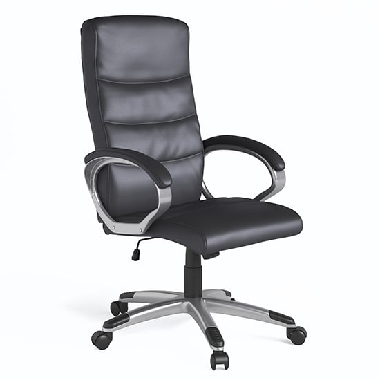 Havard Faux Leather Home And Office Chair In Black_1