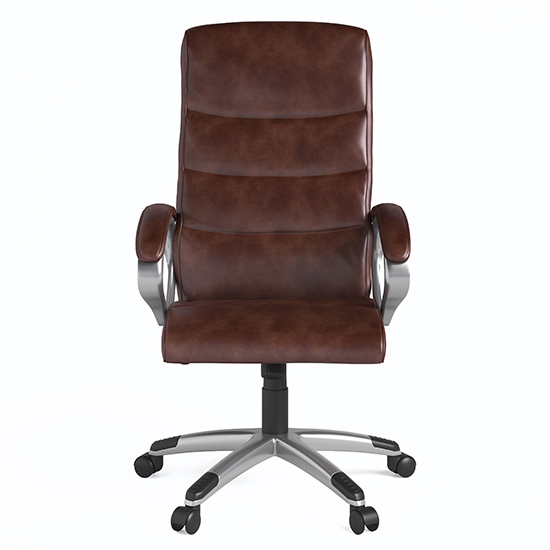 Havard Faux Leather Home And Office Chair In Brown