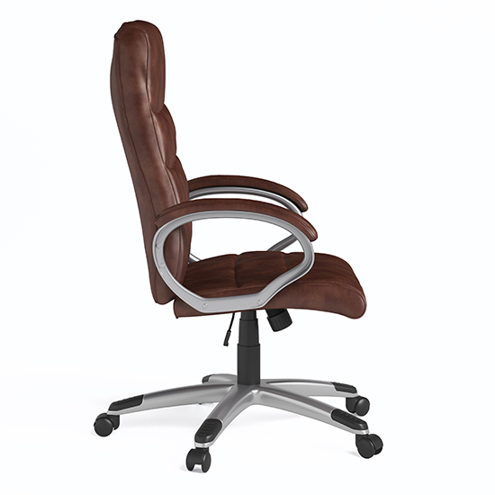 Havard Faux Leather Home And Office Chair In Brown_3