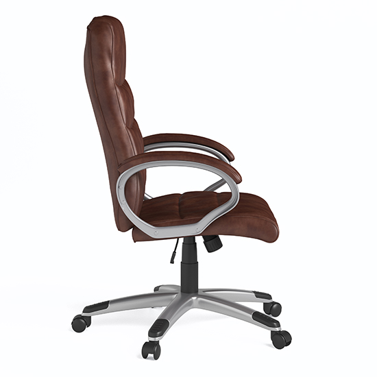 Havard Faux Leather Home And Office Chair In Brown